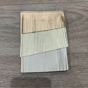 Anthropologie  passport cover fringe gold white blue